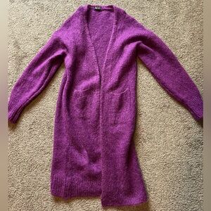 Italian made kid mohair and wool long sweater